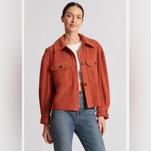 Avec Les Filles Relaxed Corduroy Shacket Jacket Rust